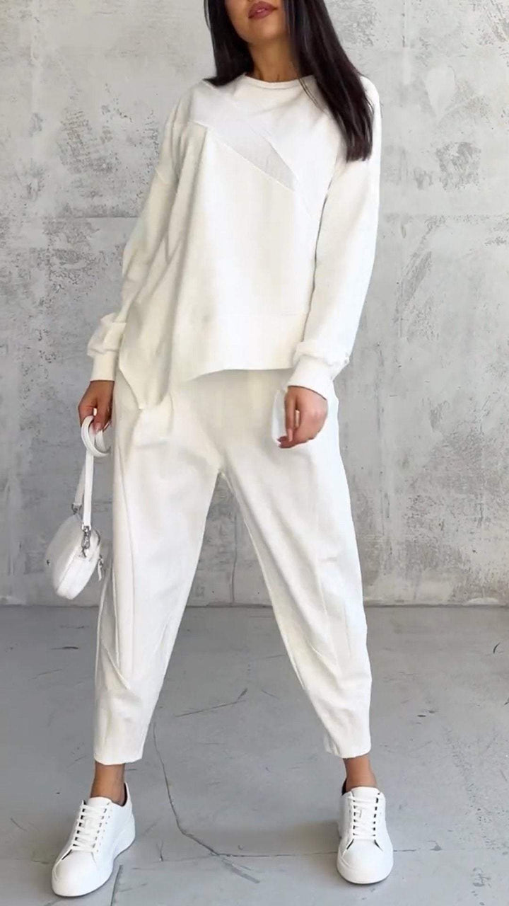 Tvådelat set - Långärmad - Överdimensionerad pullover - Co-Ord Set - Damkläder