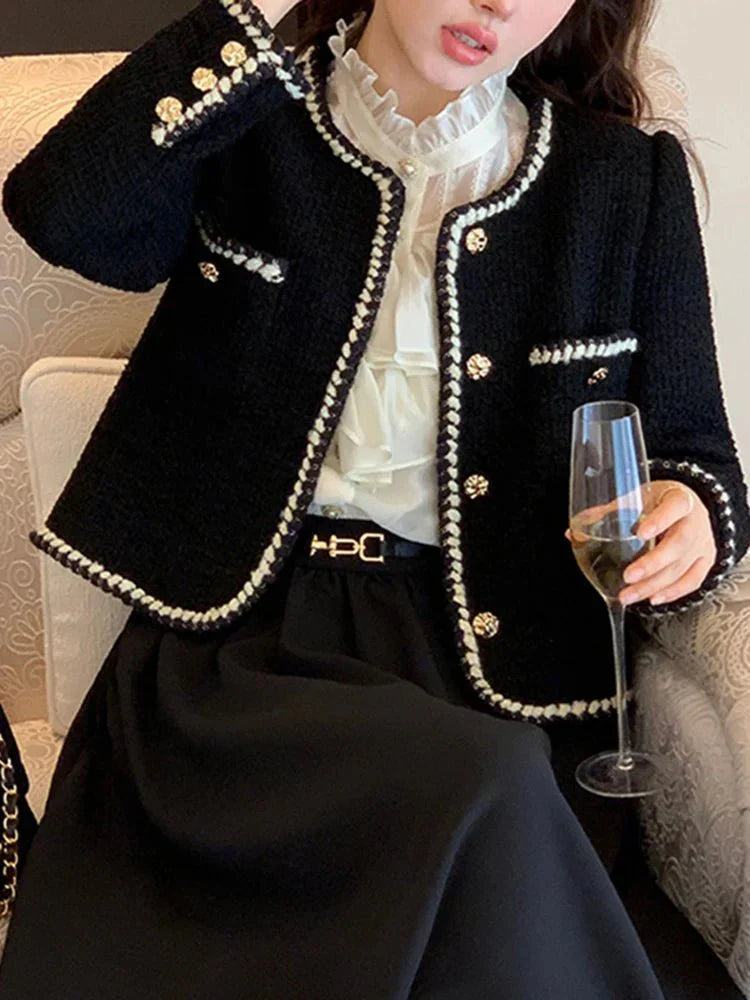 Tweedkavaj - Svart - Vintage - Tweed Blazer - Damkavaj