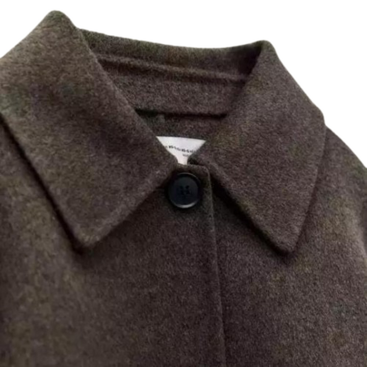 Ulljacka | Enkelknäppt | Löst sittande | Kort ullrock | Trenchcoat i ull för damer