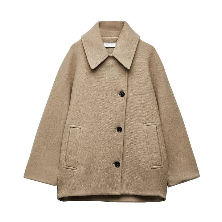 Ulljacka | Oversized | Enkelknäppt | Kort ulljacka | Damjacka