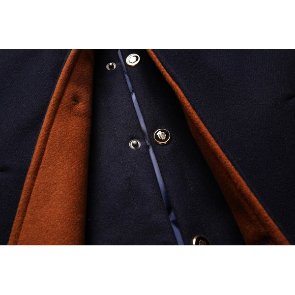 Ullrock | Enkelknäppt | Quiltat foder | Trenchcoat i ull | Vinterjacka för män
