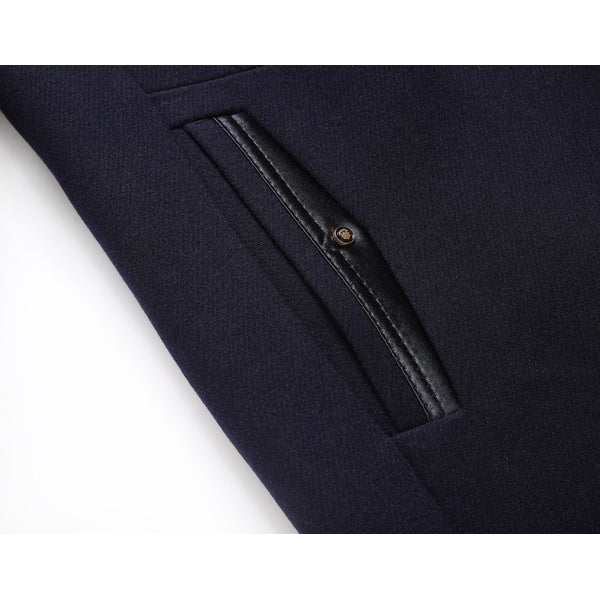 Ullrock | Enkelknäppt | Quiltat foder | Trenchcoat i ull | Vinterjacka för män