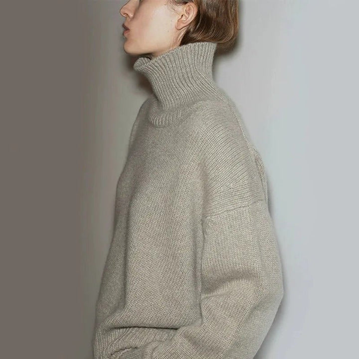 Ulltröja | Loose Fit | Turtleneck | Stickad tröja | Vinterkläder för kvinnor