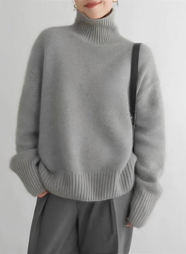 Ulltröja | Loose Fit | Turtleneck | Stickad tröja | Vinterkläder för kvinnor