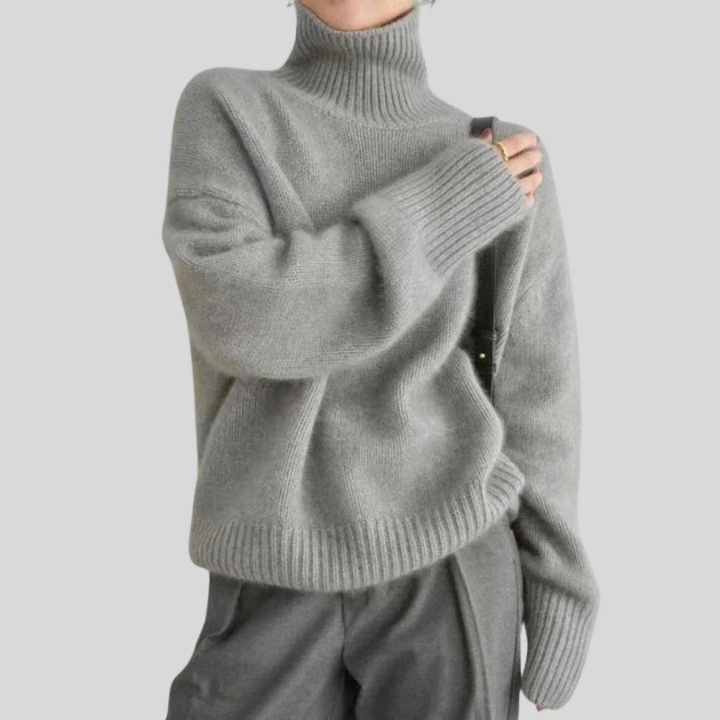 Ulltröja | Loose Fit | Turtleneck | Stickad tröja | Vinterkläder för kvinnor