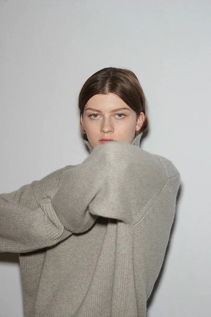 Ulltröja | Loose Fit | Turtleneck | Stickad tröja | Vinterkläder för kvinnor