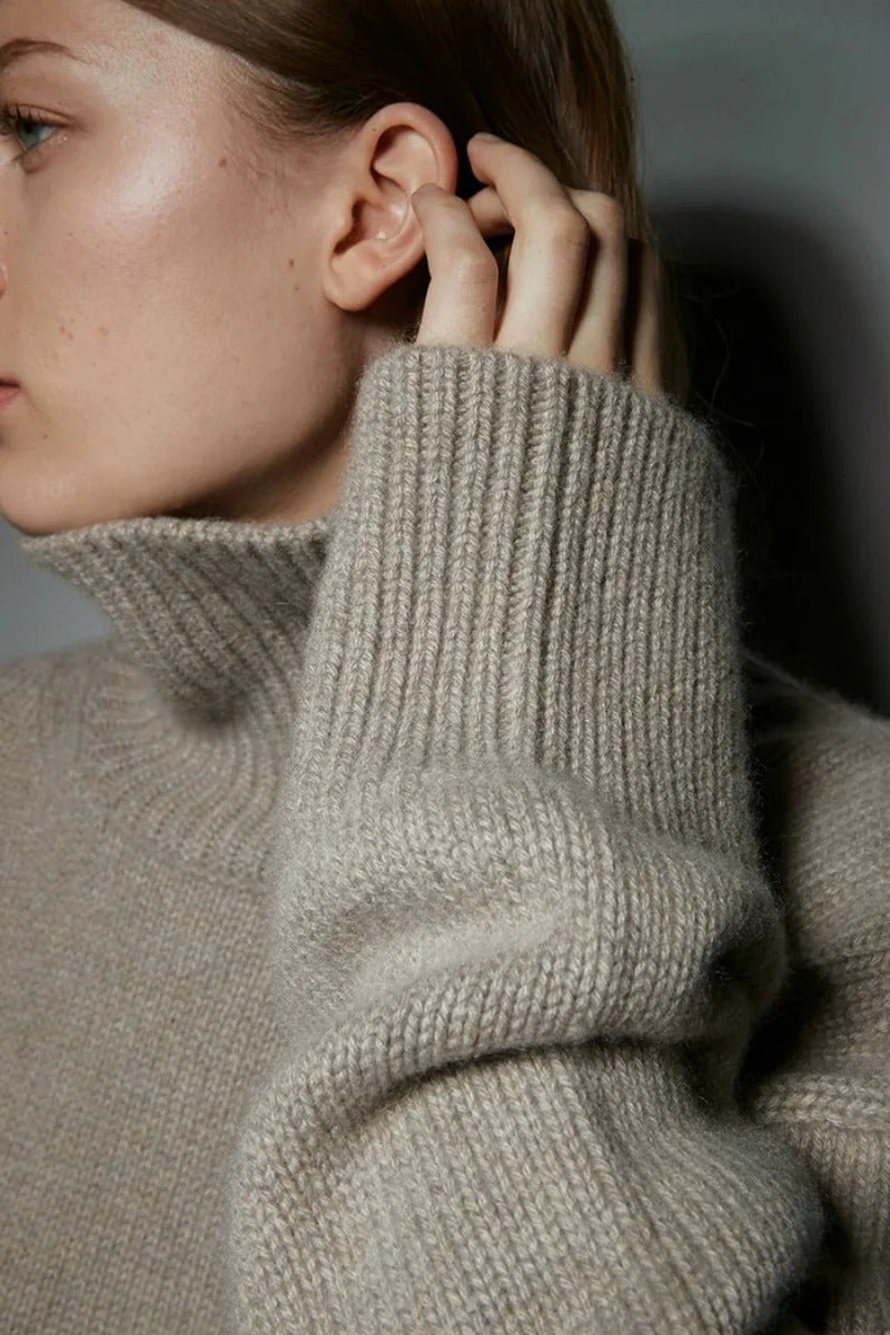 Ulltröja | Loose Fit | Turtleneck | Stickad tröja | Vinterkläder för kvinnor