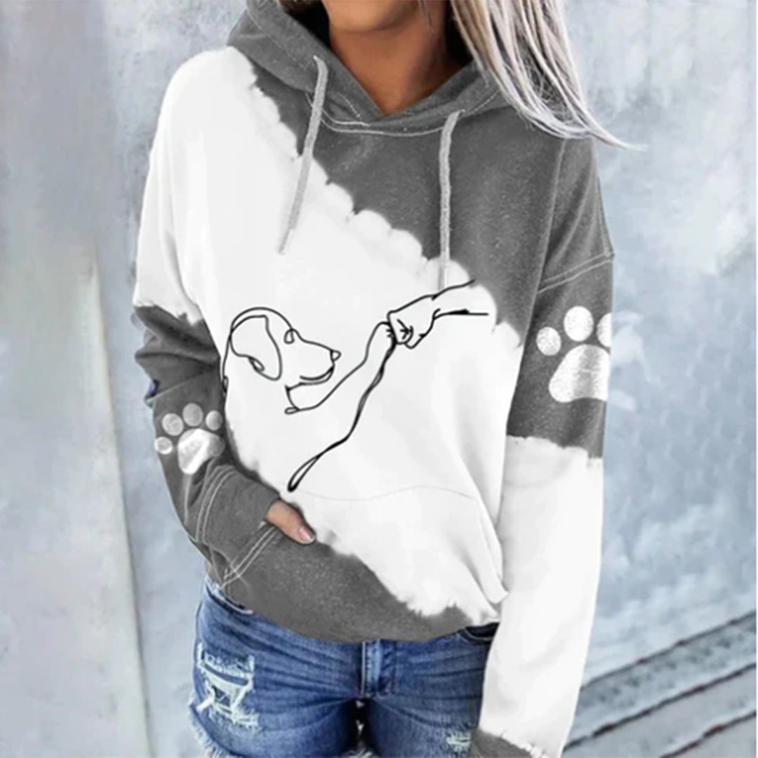 Unisex hoodie med hundmotiv - Bekväm och stilren design