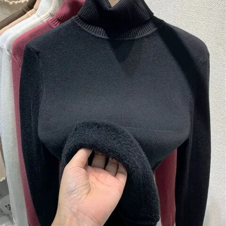 Vellora Rullekrage trui | Pullover med tjockt fleecefoder för kvinnor
