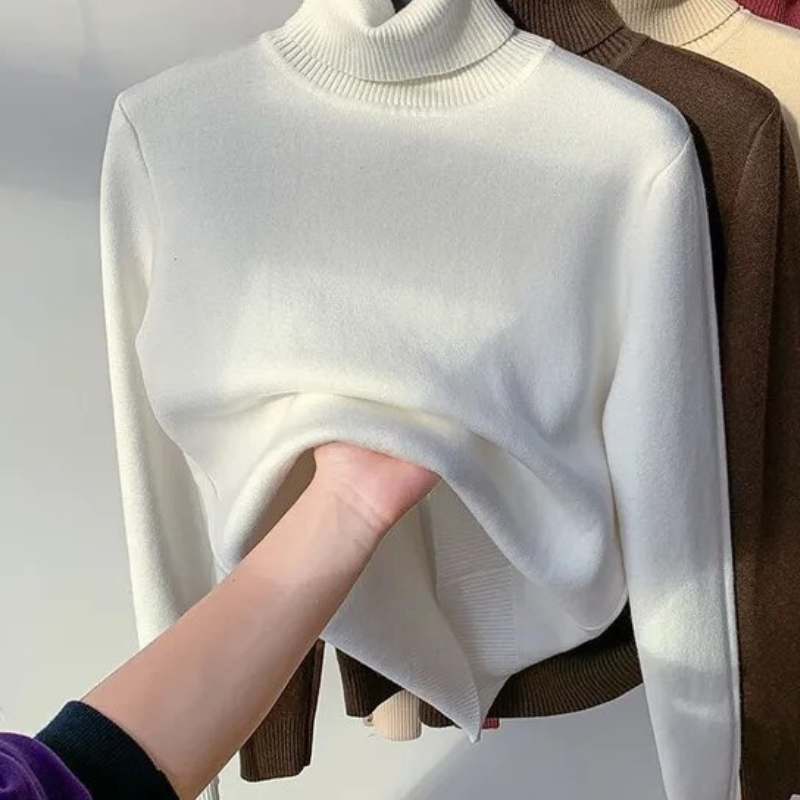 Vellora Rullekrage trui | Pullover med tjockt fleecefoder för kvinnor