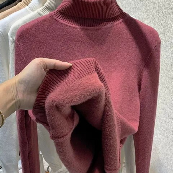 Vellora Rullekrage trui | Pullover med tjockt fleecefoder för kvinnor