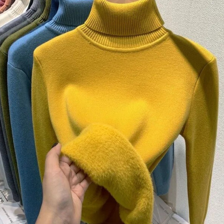 Vellora Rullekrage trui | Pullover med tjockt fleecefoder för kvinnor