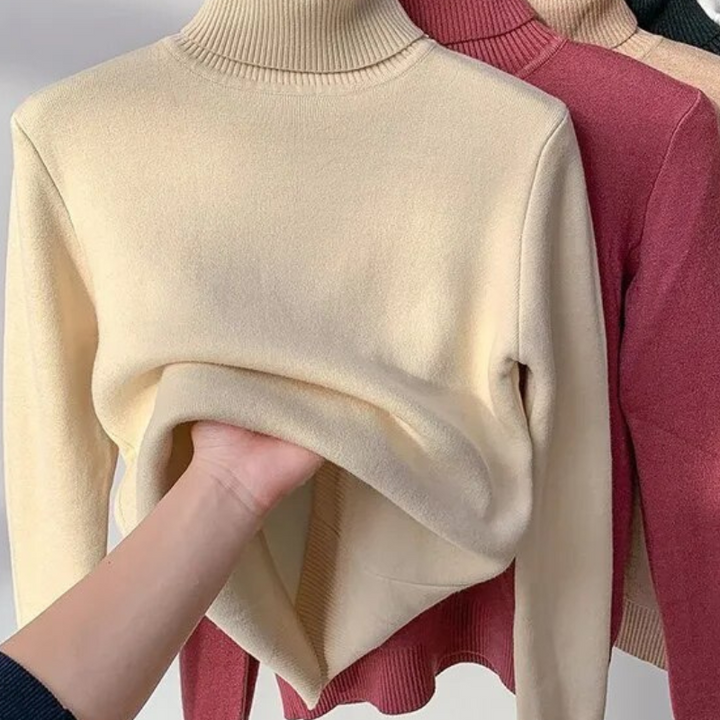 Vellora Rullekrage trui | Pullover med tjockt fleecefoder för kvinnor