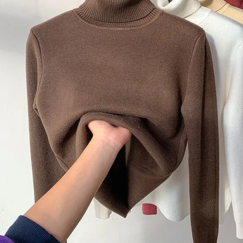 Vellora Rullekrage trui | Pullover med tjockt fleecefoder för kvinnor