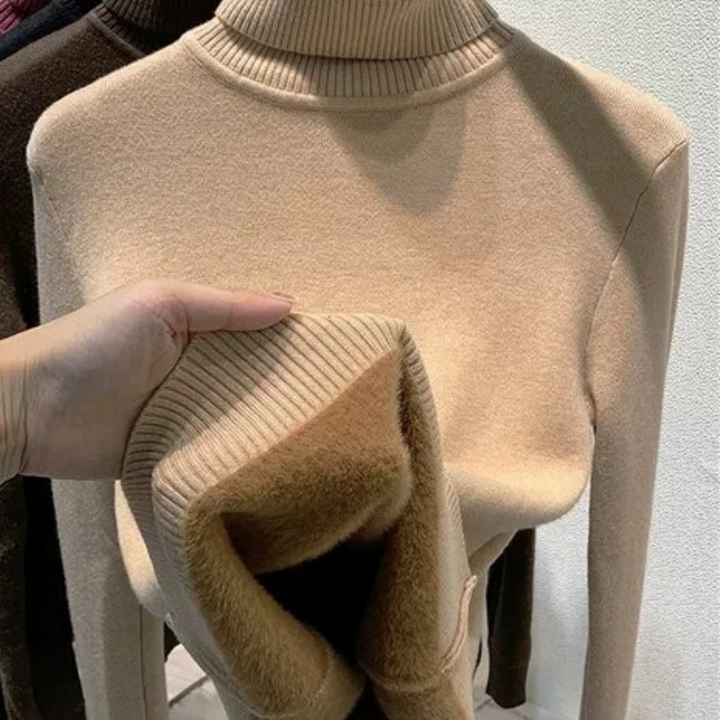 Vellora Rullekrage trui | Pullover med tjockt fleecefoder för kvinnor