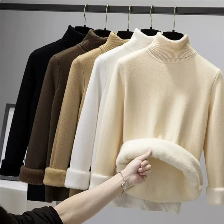 Vellora Rullekrage trui | Pullover med tjockt fleecefoder för kvinnor