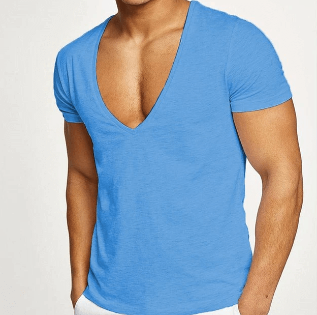 Herr Casual V-hals T-shirt