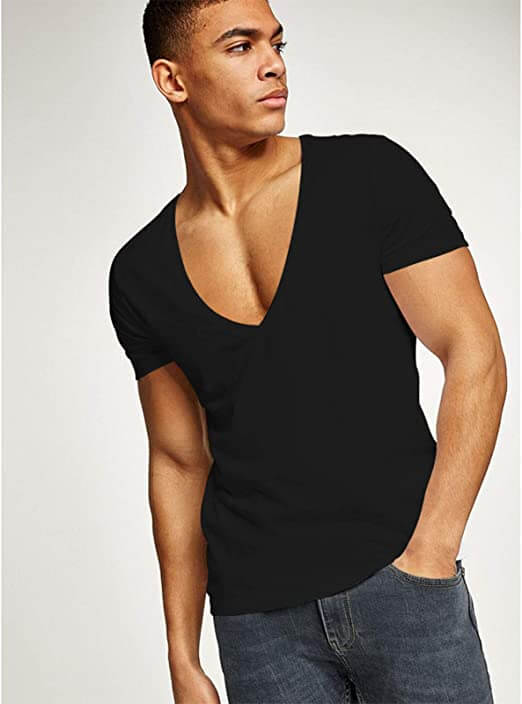 Herr Casual V-hals T-shirt