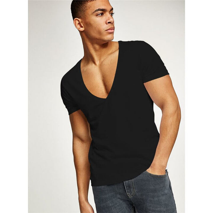 Herr Casual V-hals T-shirt