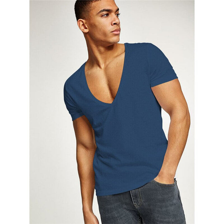 Herr Casual V-hals T-shirt