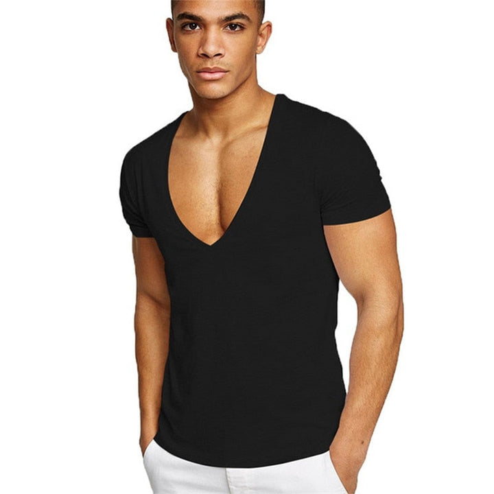 Herr Casual V-hals T-shirt