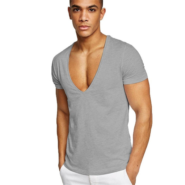 Herr Casual V-hals T-shirt
