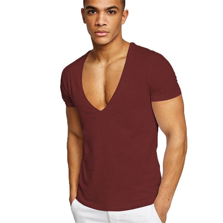 Herr Casual V-hals T-shirt