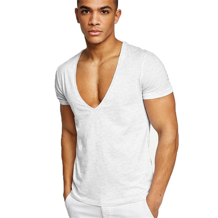 Herr Casual V-hals T-shirt