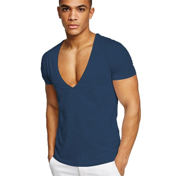 Herr Casual V-hals T-shirt