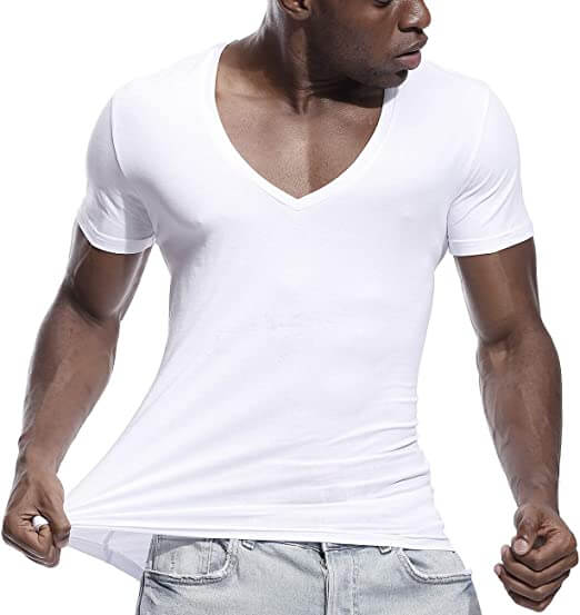 Herr Casual V-hals T-shirt