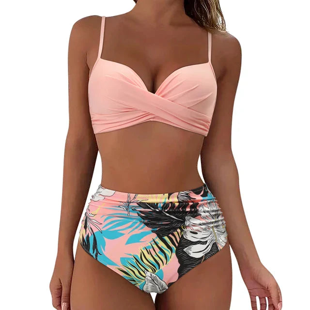 Färgglatt tvådelat bikiniset - Janice