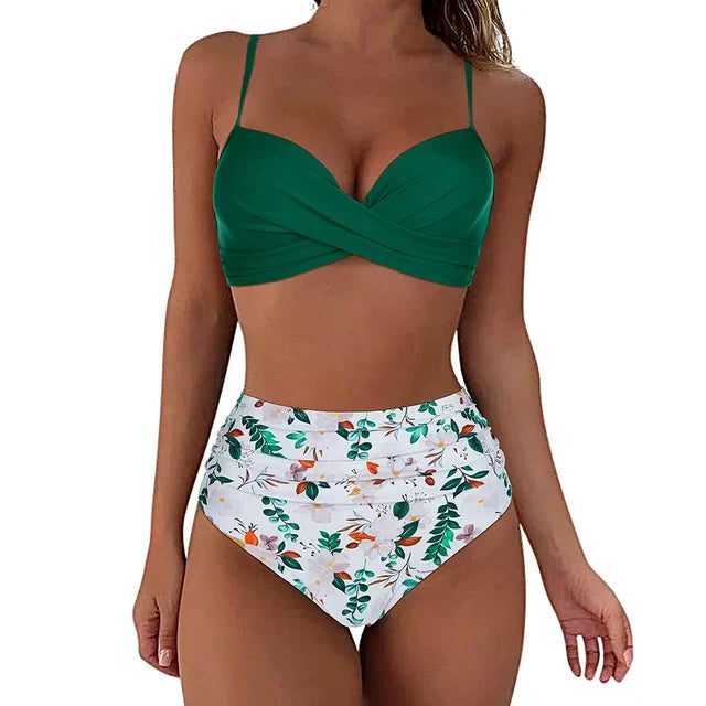 Färgglatt tvådelat bikiniset - Janice