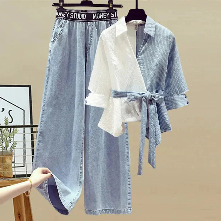 Vida jeansbyxor + T-shirt