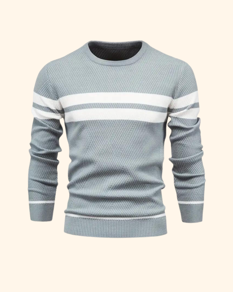 Vincent tröja | Randig stickad pullover för män