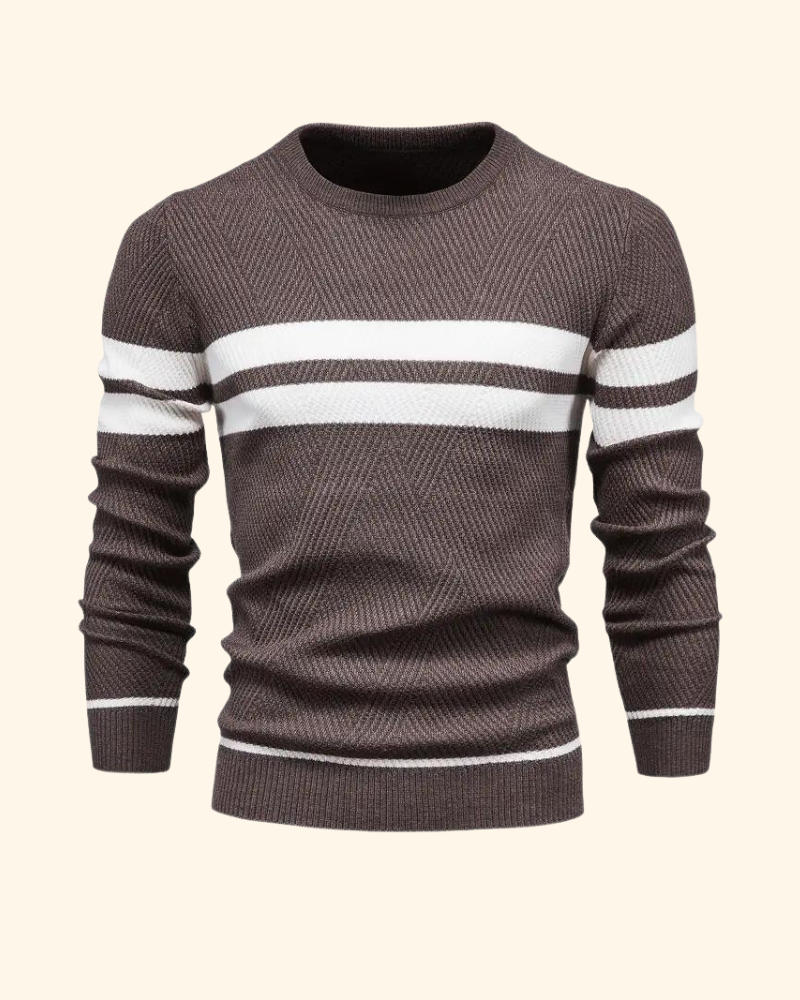 Vincent tröja | Randig stickad pullover för män