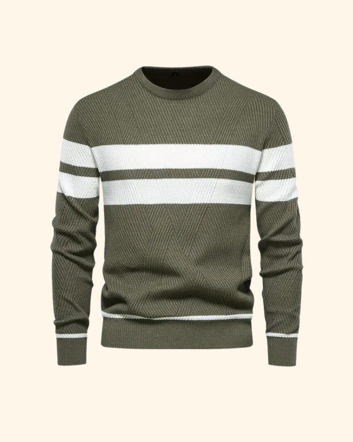Vincent tröja | Randig stickad pullover för män