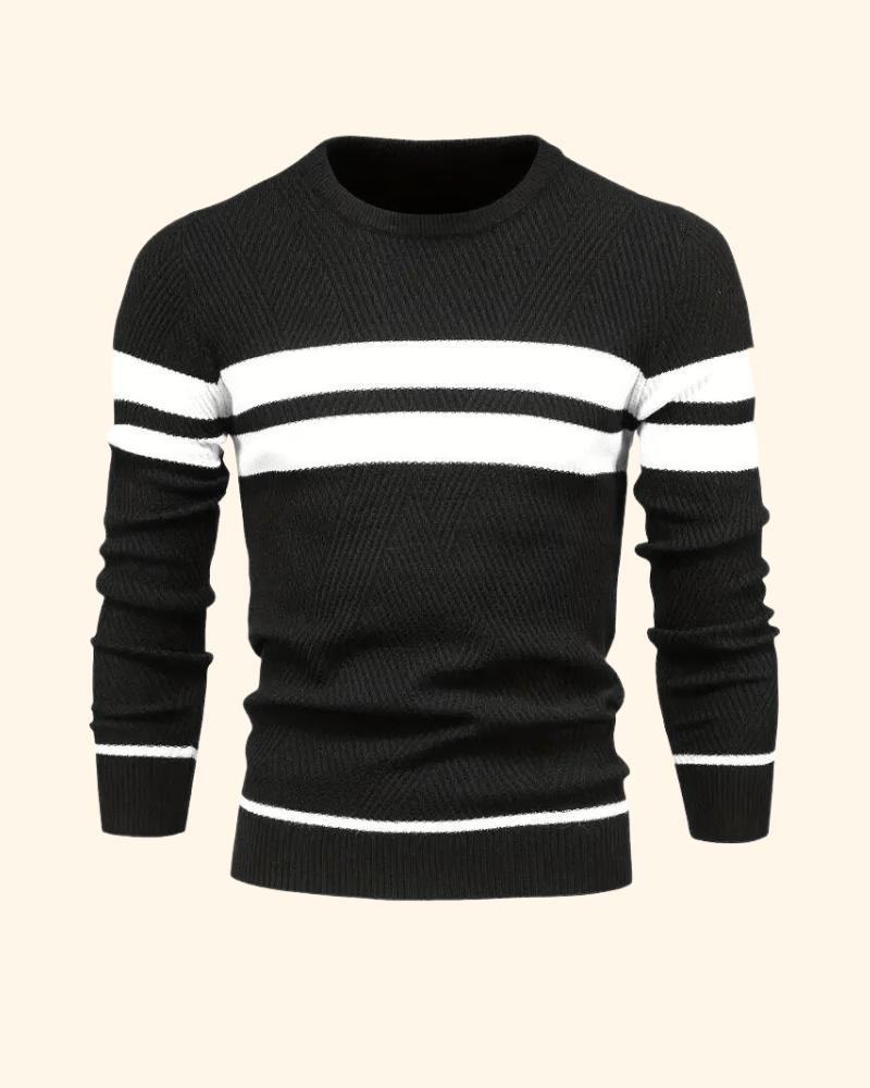 Vincent tröja | Randig stickad pullover för män
