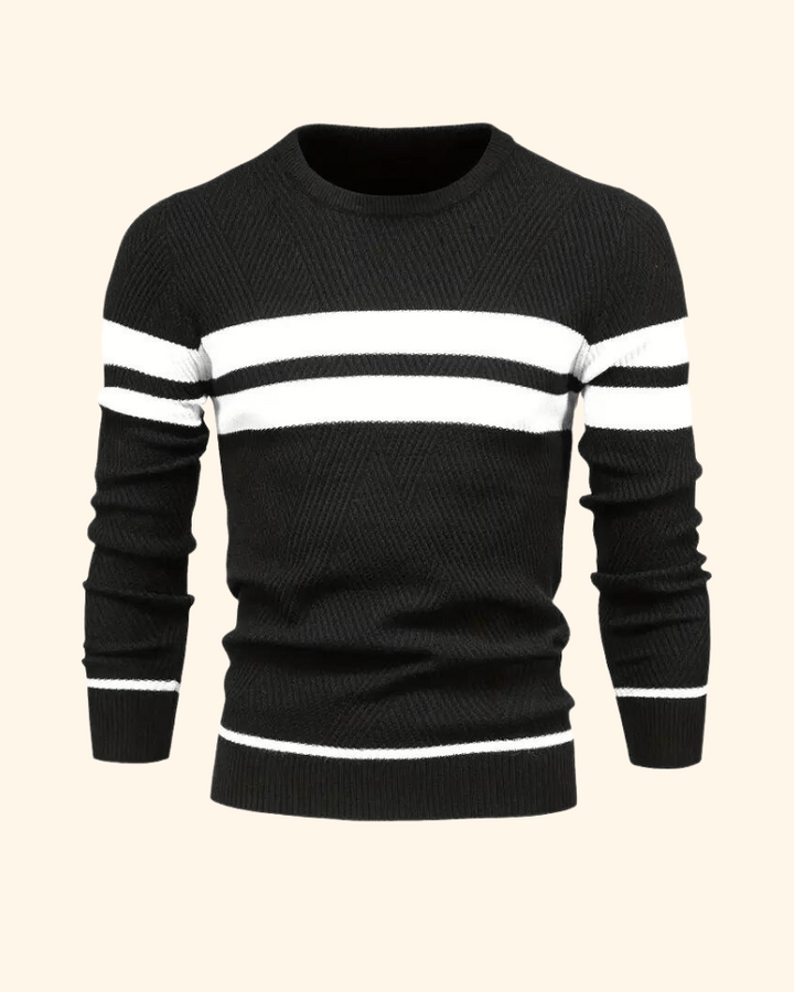 Vincent tröja | Randig stickad pullover för män