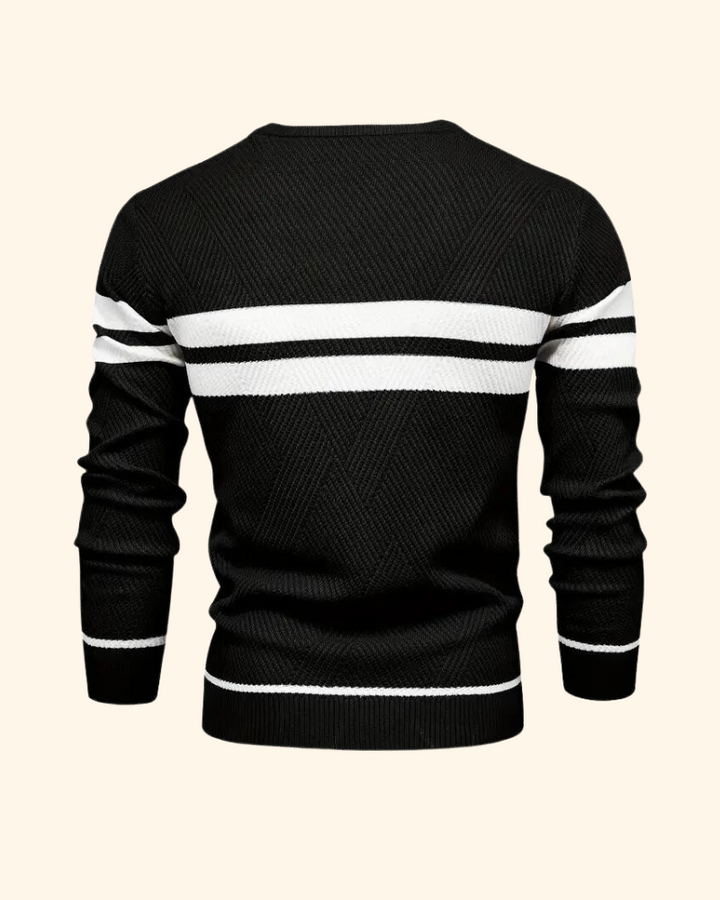 Vincent tröja | Randig stickad pullover för män