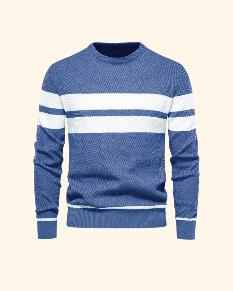 Vincent tröja | Randig stickad pullover för män