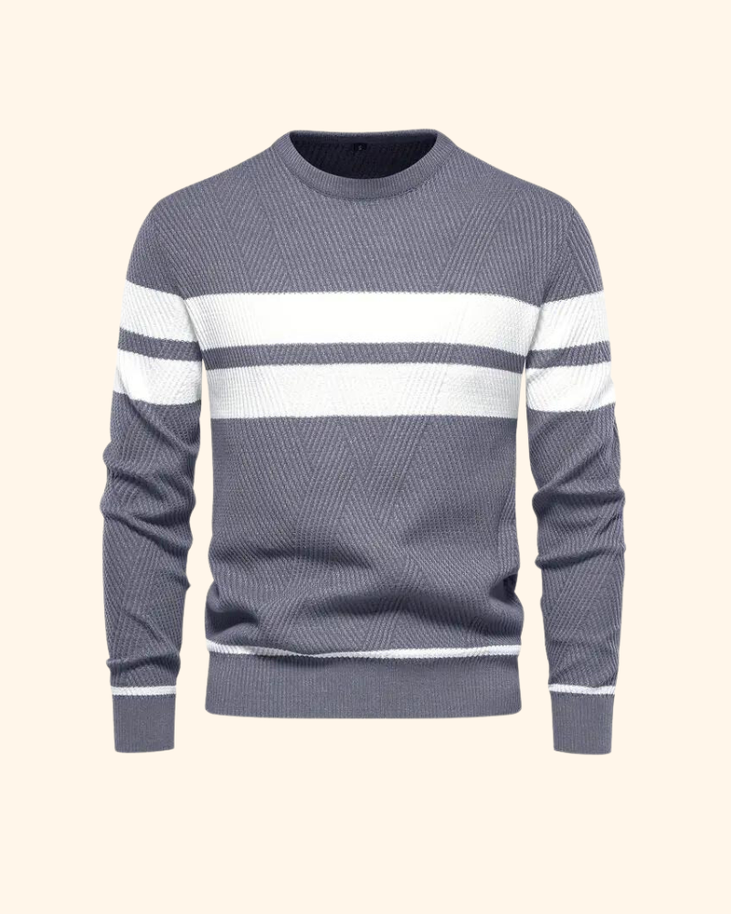Vincent tröja | Randig stickad pullover för män