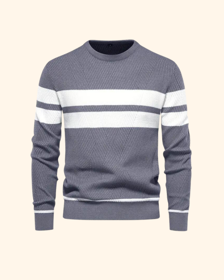 Vincent tröja | Randig stickad pullover för män