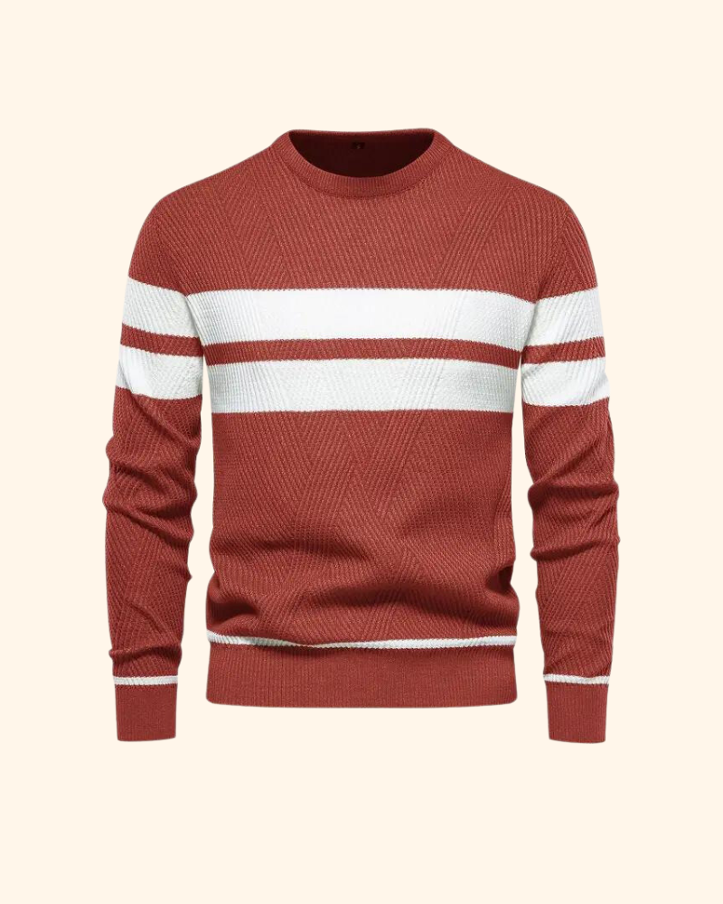 Vincent tröja | Randig stickad pullover för män
