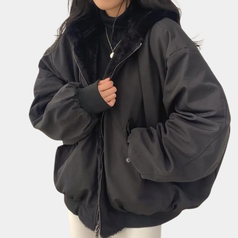 Vinter Bomberjacka | Varm | Fleecefodrad | Oversized Jacka | Vinterjacka för kvinnor