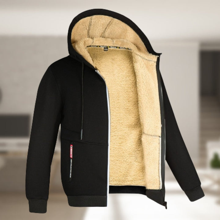 Vinter Hoodie | Sherpa Fleece | Zip-Up | Hoodie Jacka | Herrkläder