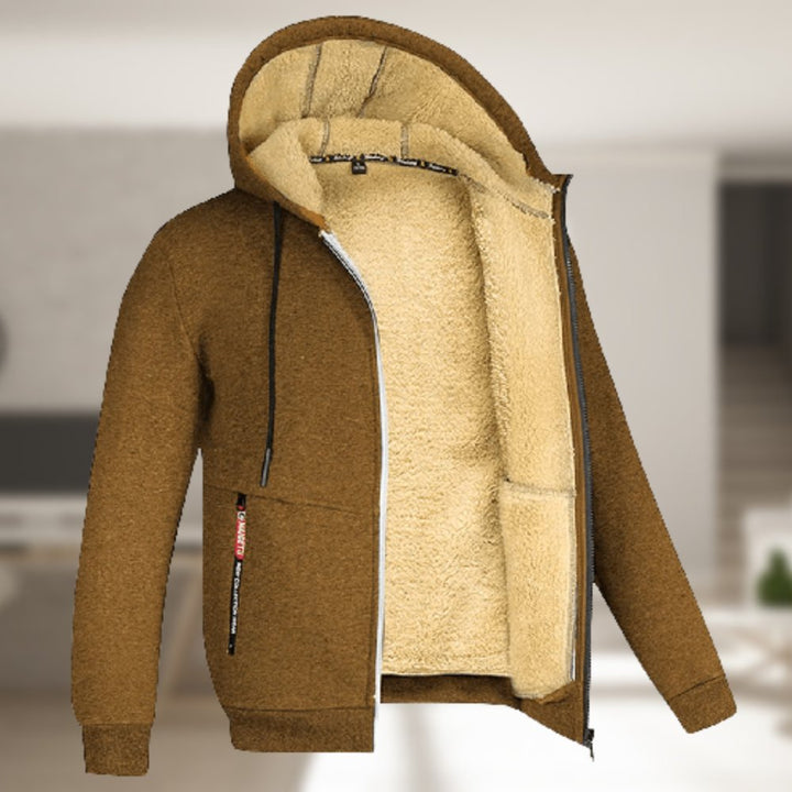 Vinter Hoodie | Sherpa Fleece | Zip-Up | Hoodie Jacka | Herrkläder