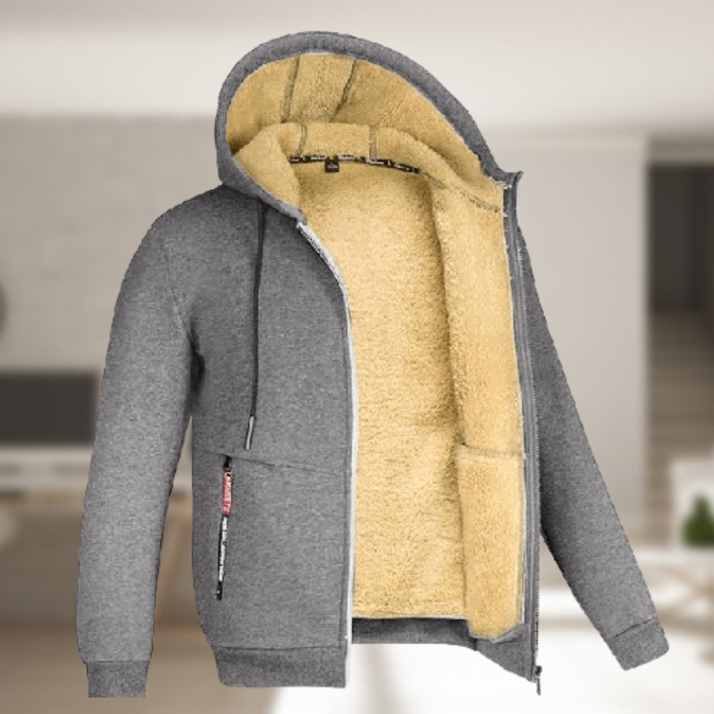 Vinter Hoodie | Sherpa Fleece | Zip-Up | Hoodie Jacka | Herrkläder