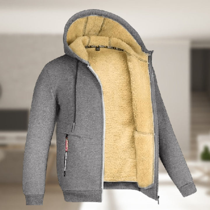 Vinter Hoodie | Sherpa Fleece | Zip-Up | Hoodie Jacka | Herrkläder