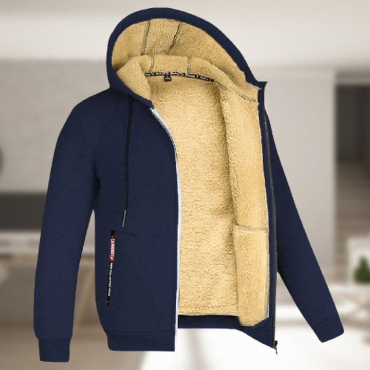 Vinter Hoodie | Sherpa Fleece | Zip-Up | Hoodie Jacka | Herrkläder