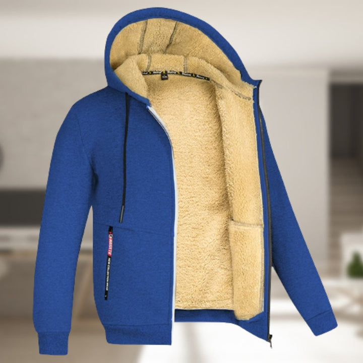 Vinter Hoodie | Sherpa Fleece | Zip-Up | Hoodie Jacka | Herrkläder